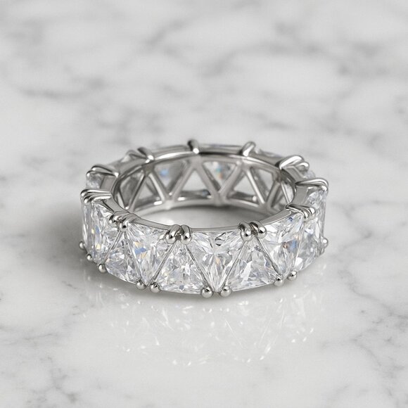 Gold or Silver “Hailey” 💎 Eternity Ring (multiple sizes) - Picture 7 of 11